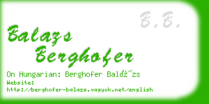 balazs berghofer business card